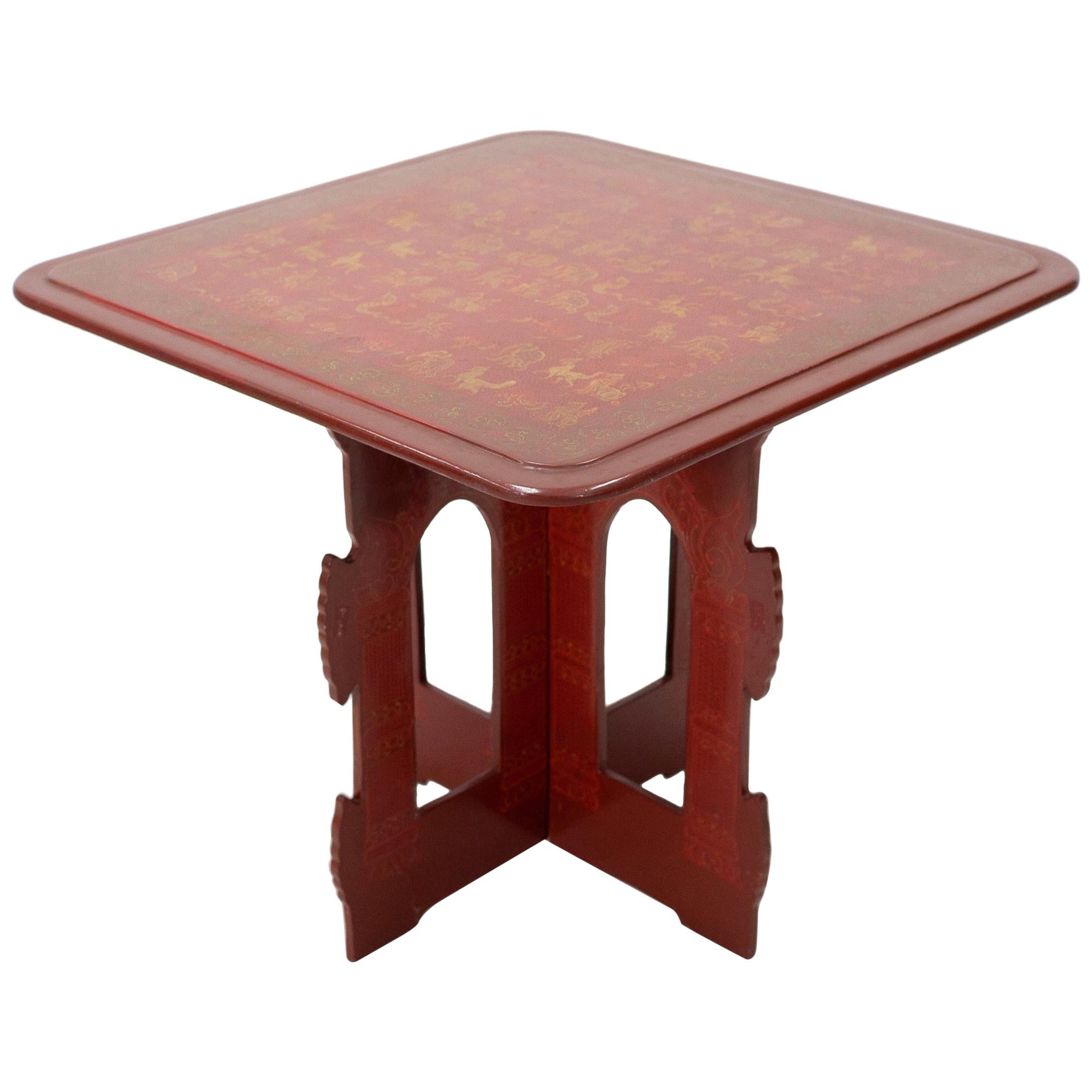 Vintage Burmese Lacquered Side Table