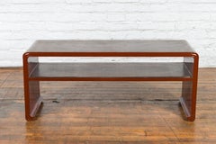Vintage Burmese Negora Lacquer Japanese Inspired Design Waterfall Coffee Table