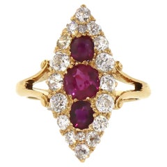 Vintage Burmese Ruby & Diamond Ring