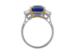 Vintage Burmese sapphire and diamond ring, English, circa 1950.