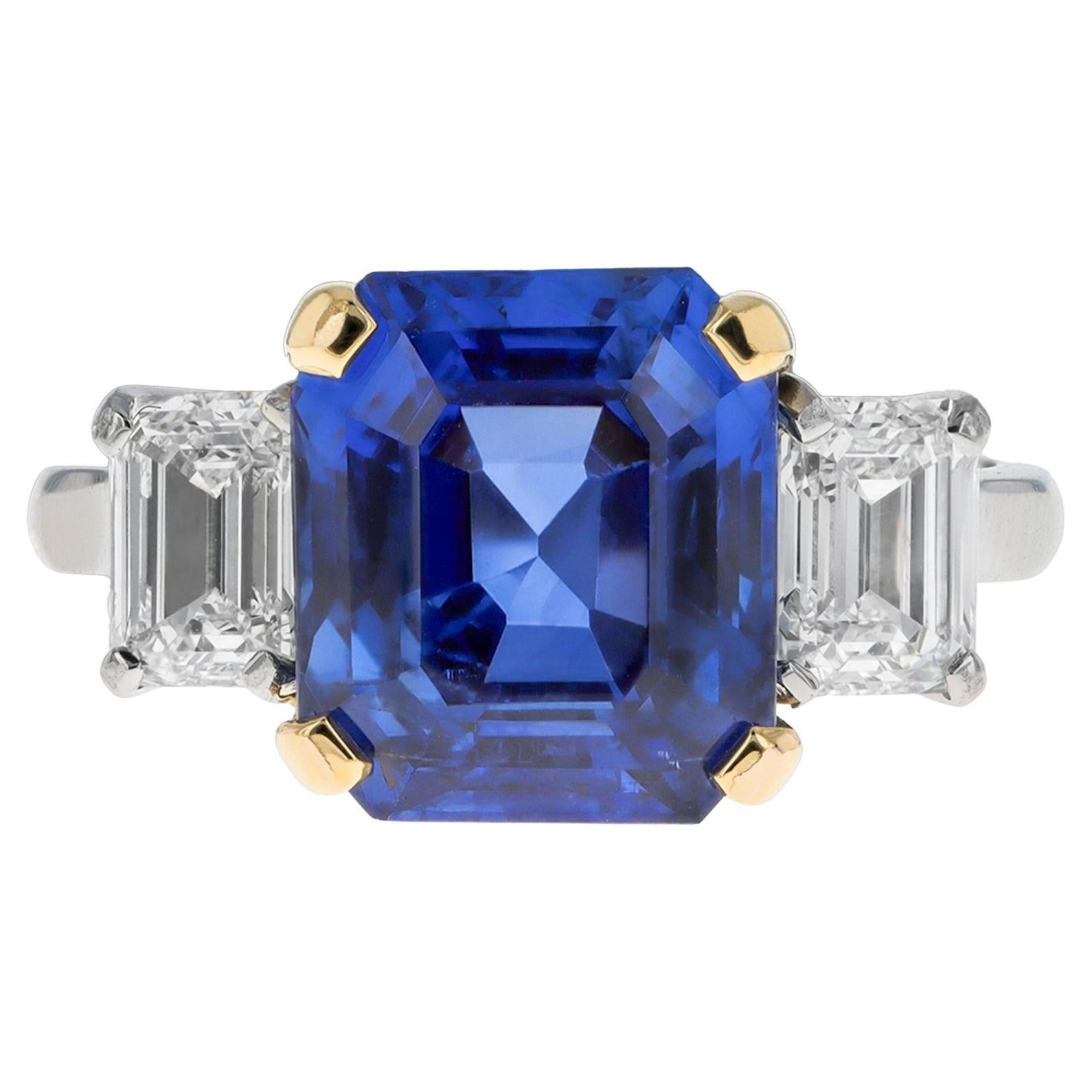 Vintage Burmese sapphire and diamond ring, English, circa 1950.