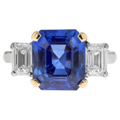 Vintage Burmese sapphire and diamond ring, English, circa 1950.