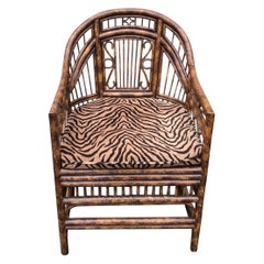 Vieille chaise Brighton en bambou brûlé