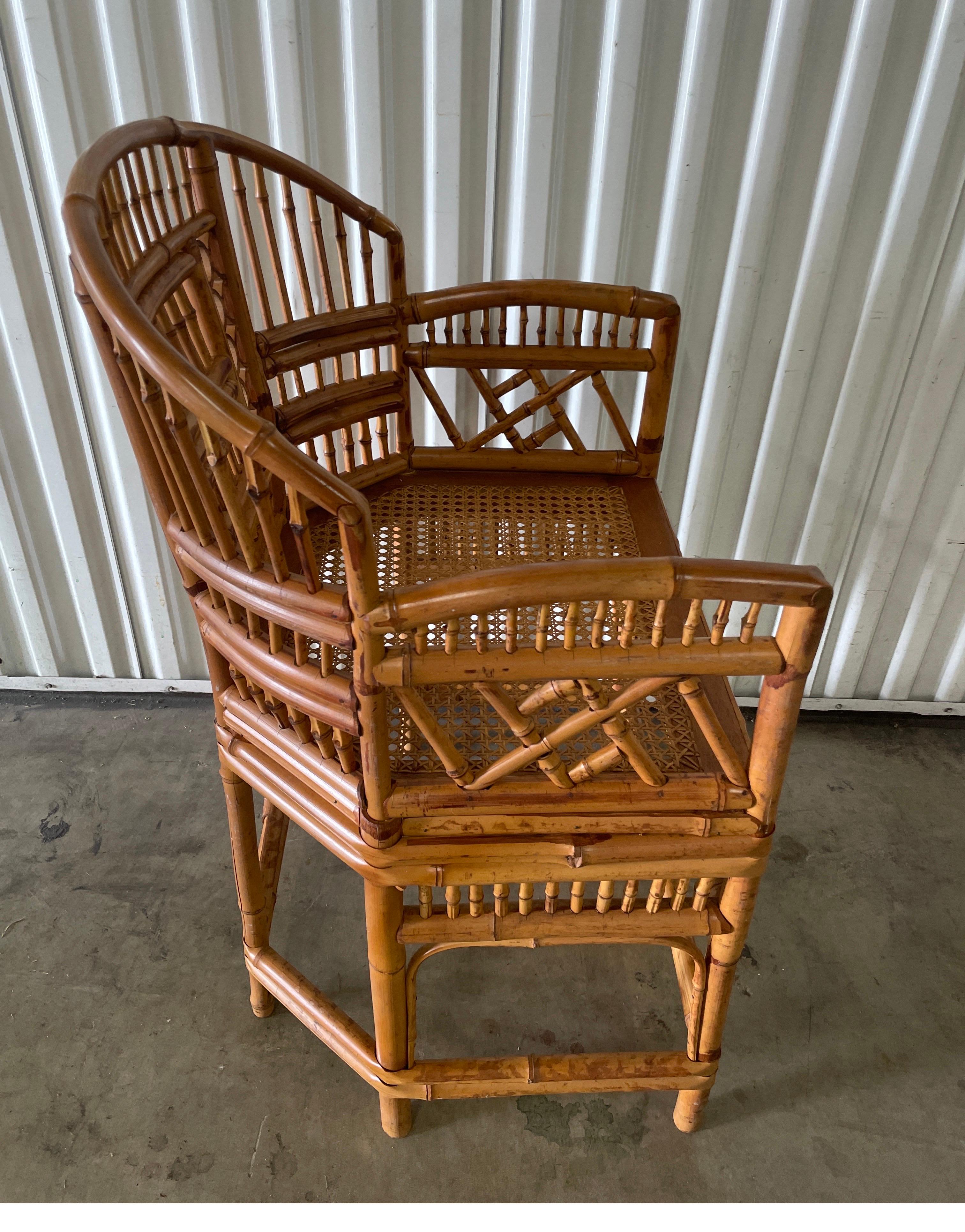 Philippine Vintage Burnt Bamboo & Rattan Brighton Chair