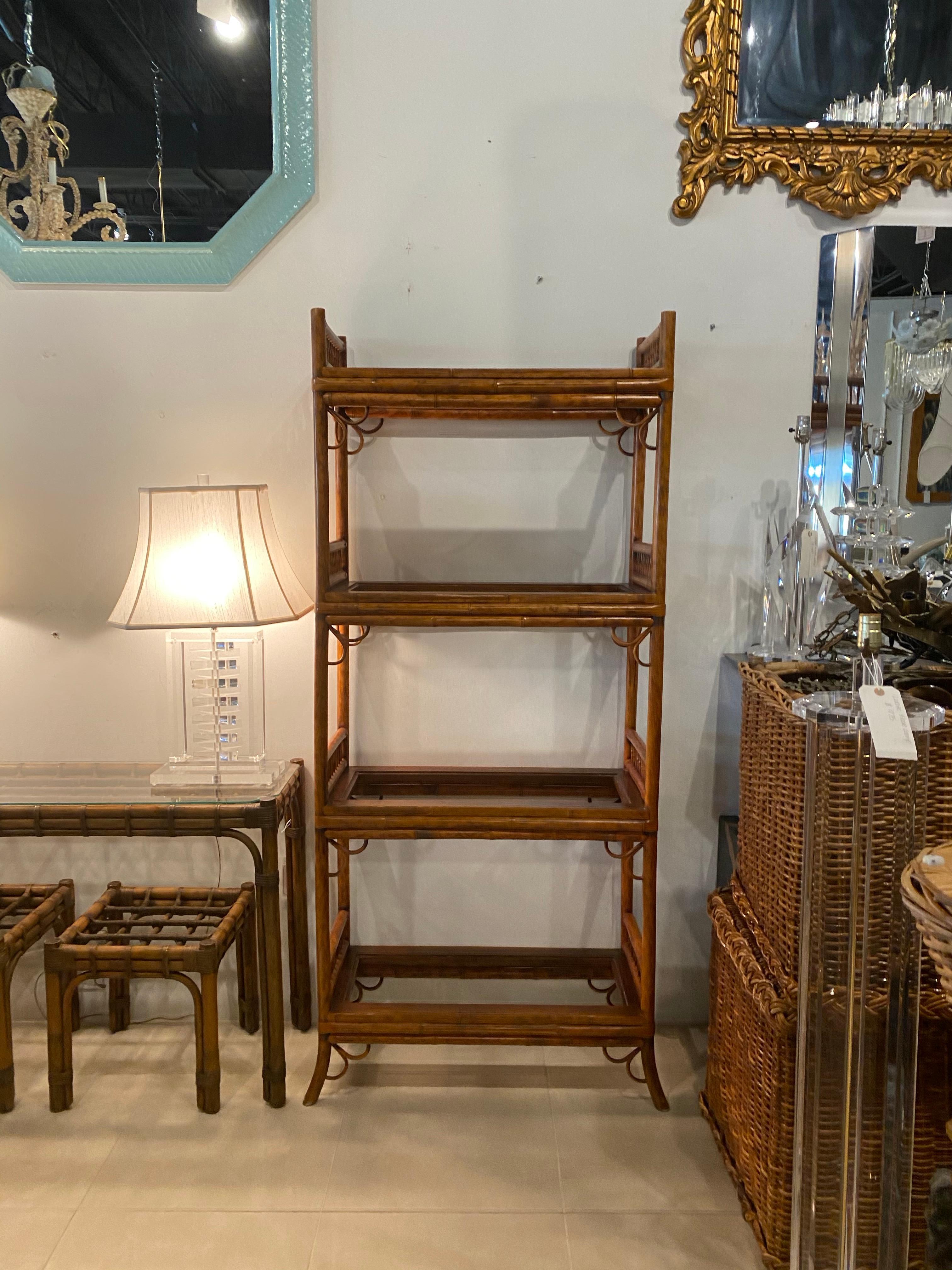 vintage bamboo shelves