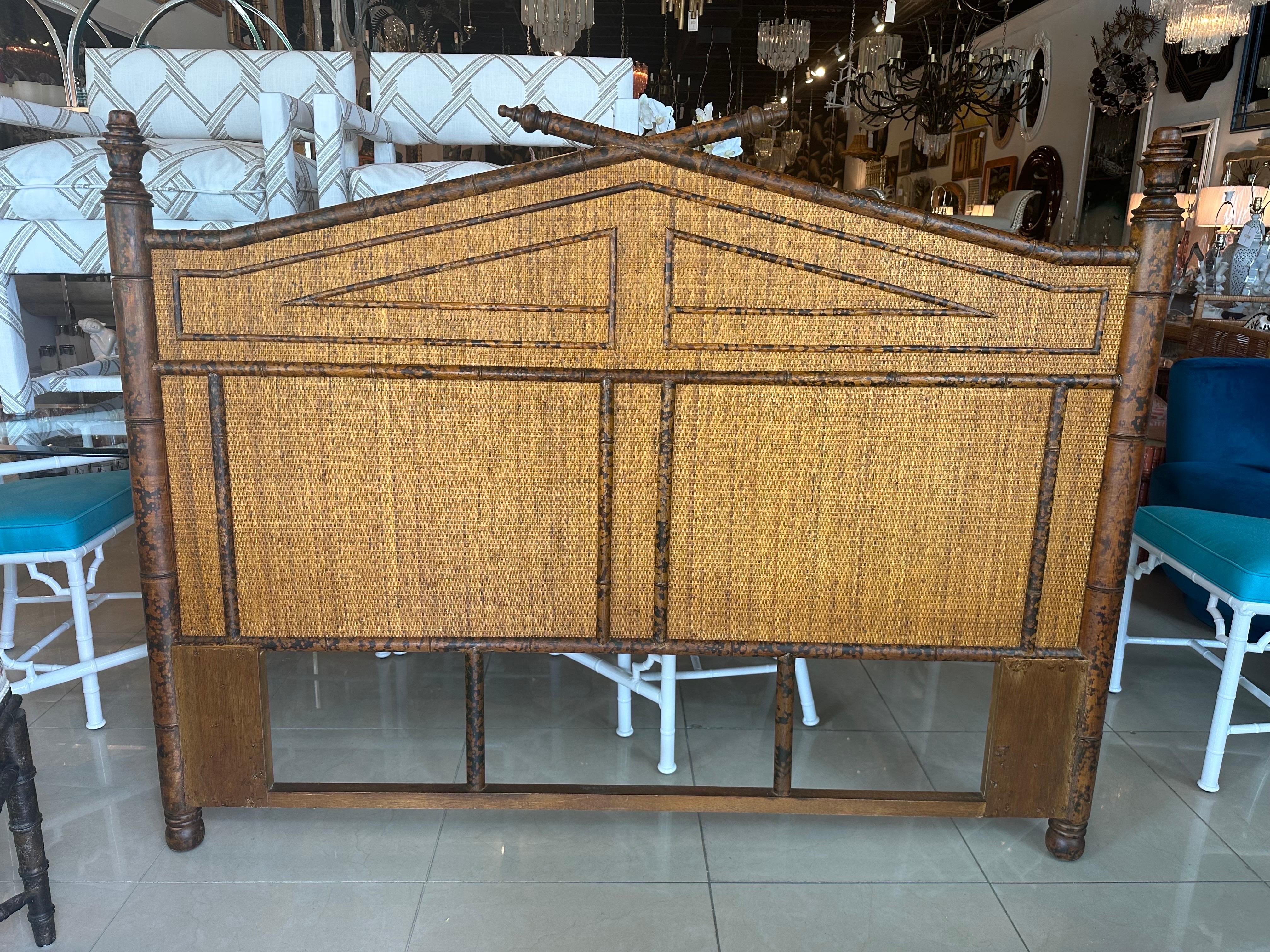 rattan queen headboard