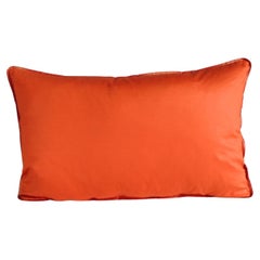 Vintage Burnt Orange Satin Lumbar Decorative Pillow