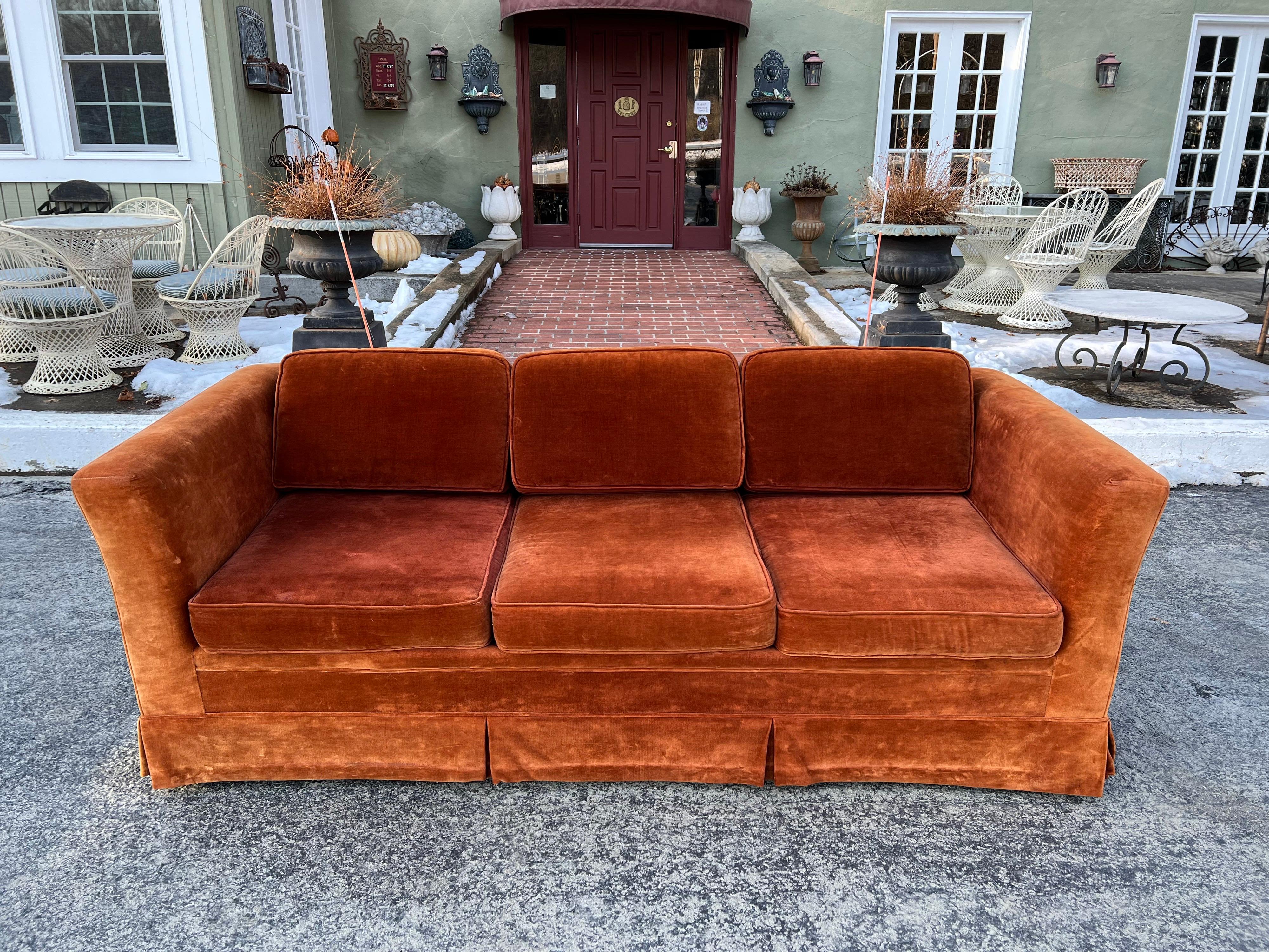 orange vintage couch