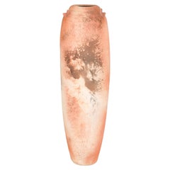 Vase de sol vintage en terre cuite « Burnt Rose » à la surface texturée