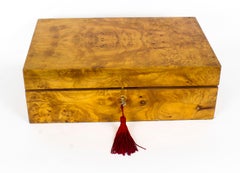 Vintage Burr Elm Cigar Humidor, Mid-20th Century