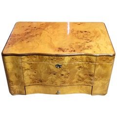 Vintage Burr Elm Humidor with Fitted Interior