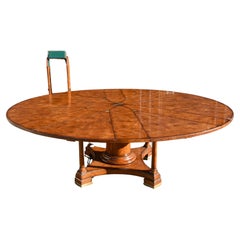 Vintage burr oak curcular extending Jupe dining table