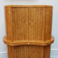 Vintage Burr Walnut Art Deco Cocktail Cabinet