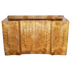 Vintage Burr Walnut Art Deco Sideboard