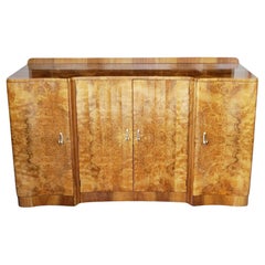 Antique Burr Walnut Art Deco Sideboard 