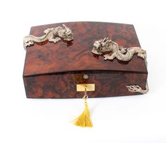 Vintage Burr Walnut Cigar Humidor by Simpson Le Queux, 20th Century