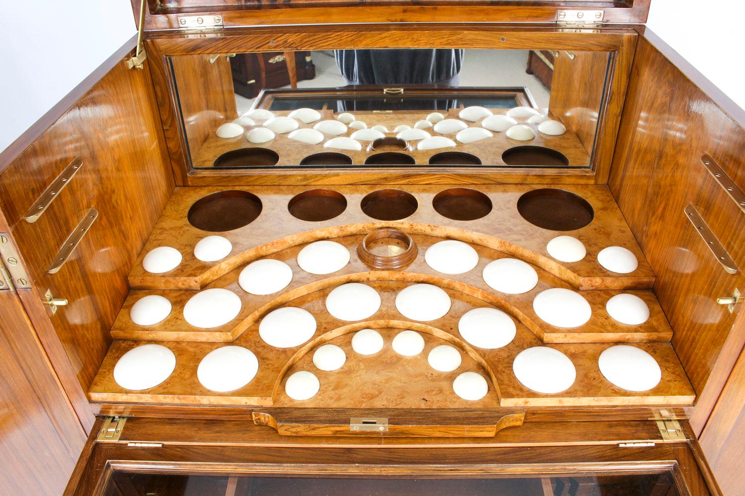 Vintage Burr Walnut Cocktail Drinks Dry Bar Cabinet Harrods, Mid-20th Century 3