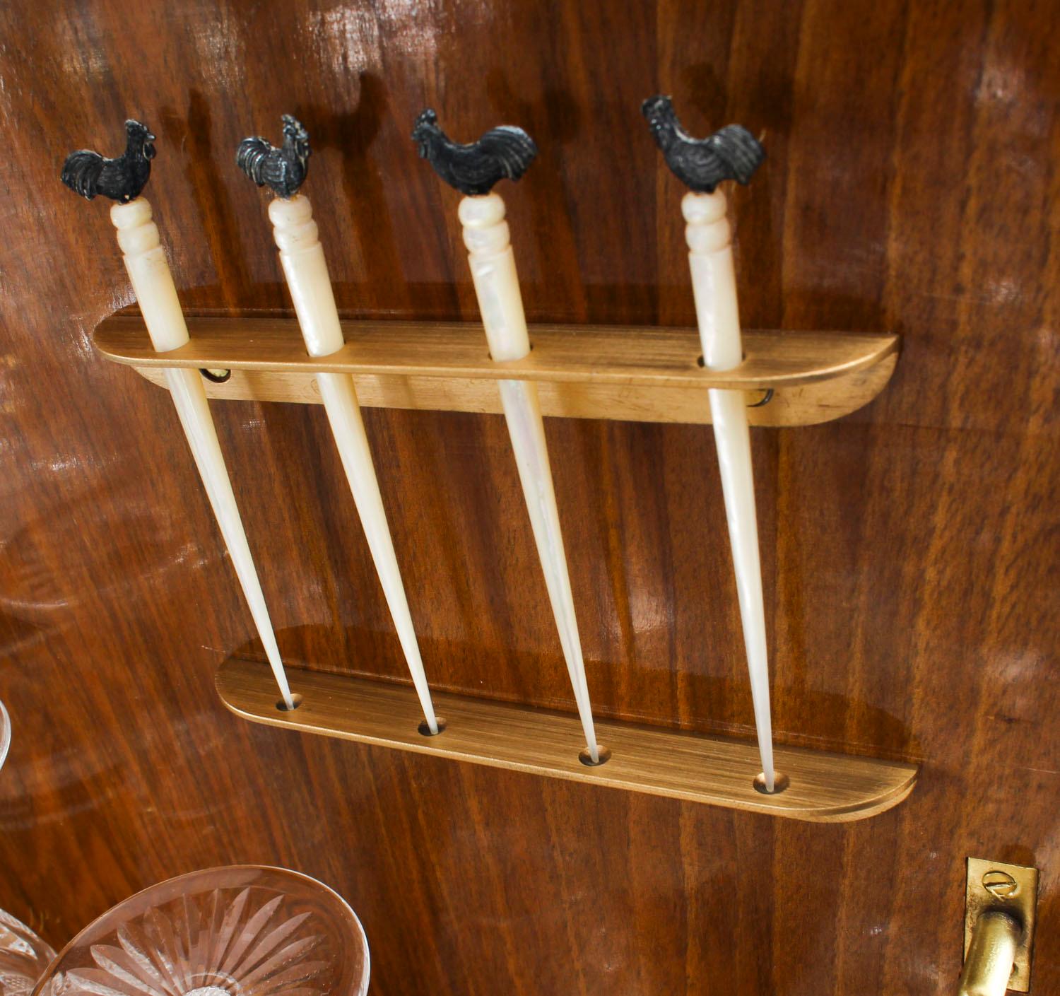 Vintage Burr Walnut Cocktail Drinks Dry Bar Cabinet Harrods, Mid-20th Century 8