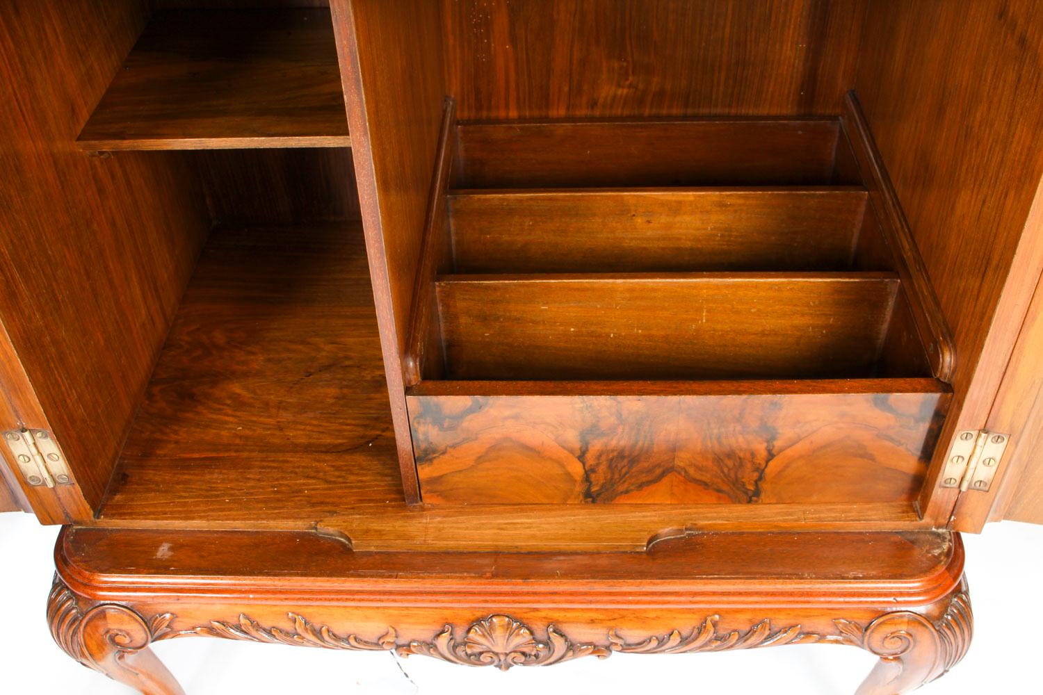 Vintage Burr Walnut Cocktail Drinks Dry Bar Cabinet Harrods, Mid-20th Century 9