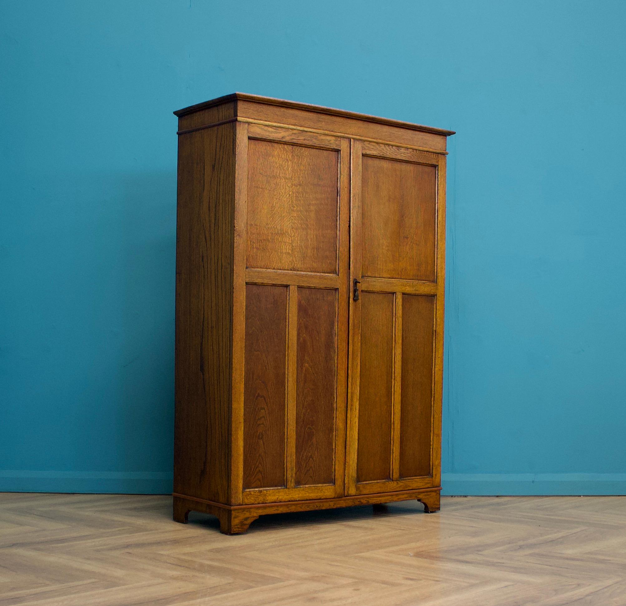 British Vintage Burr Walnut Compactum Wardrobe, 1930s