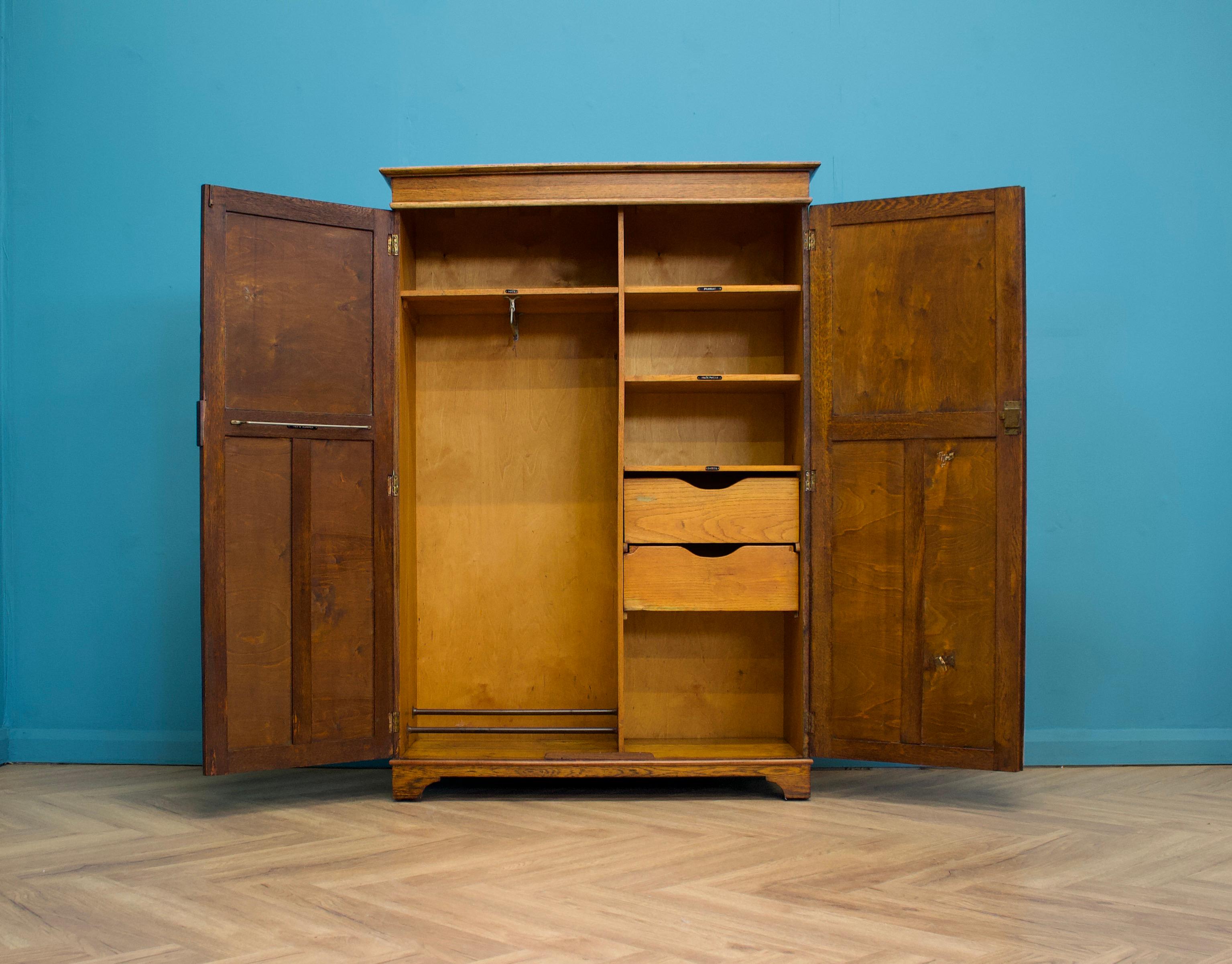 Vintage Burr Walnut Compactum Wardrobe, 1930s In Good Condition In South Shields, GB