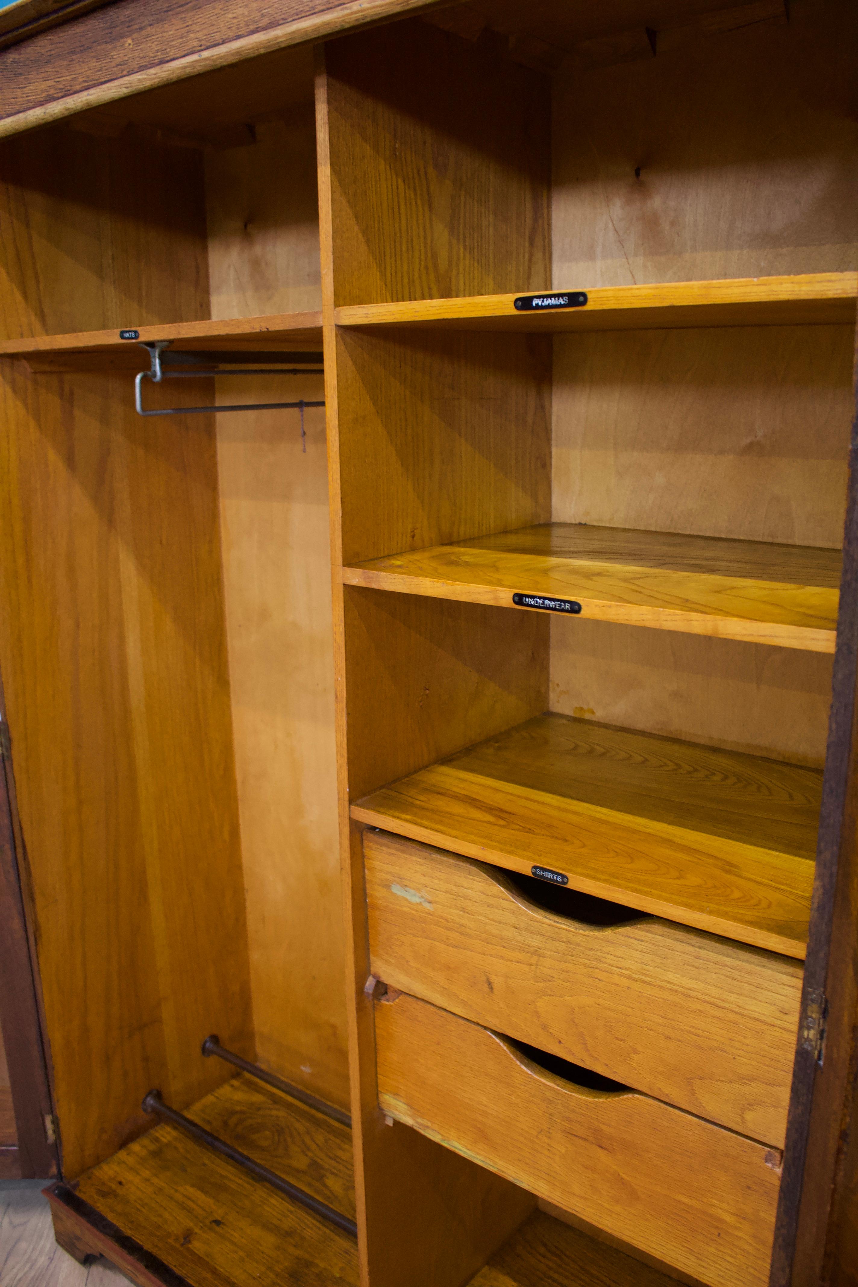 Mid-20th Century Vintage Burr Walnut Compactum Wardrobe, 1930s