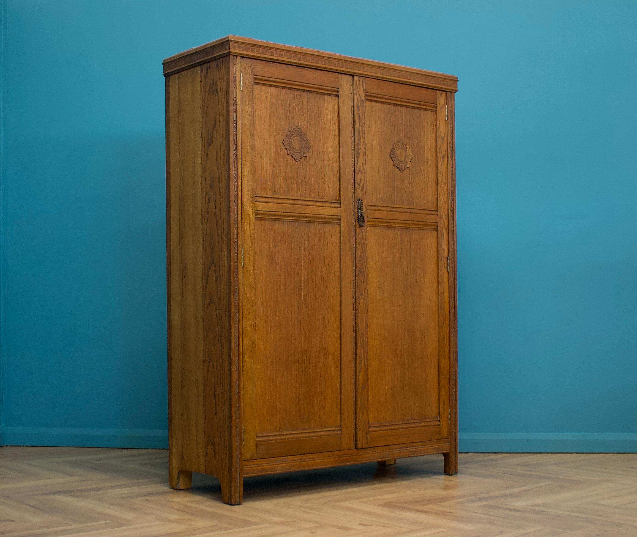 British Vintage Burr Walnut Compactum Wardrobe from Harris Lebus, 1930s
