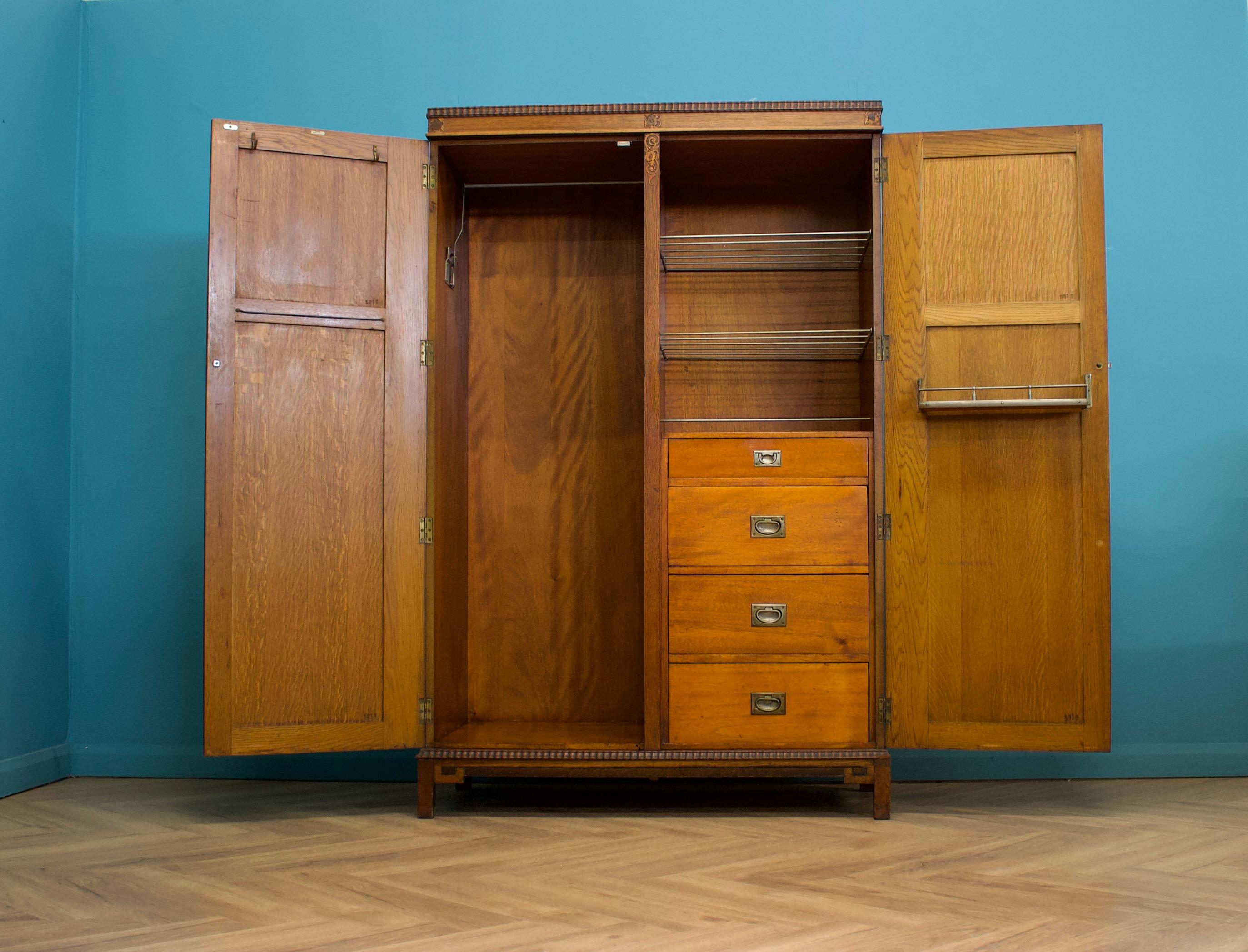 Mid-20th Century Vintage Burr Walnut Compactum Wardrobe from Harris Lebus, 1930s