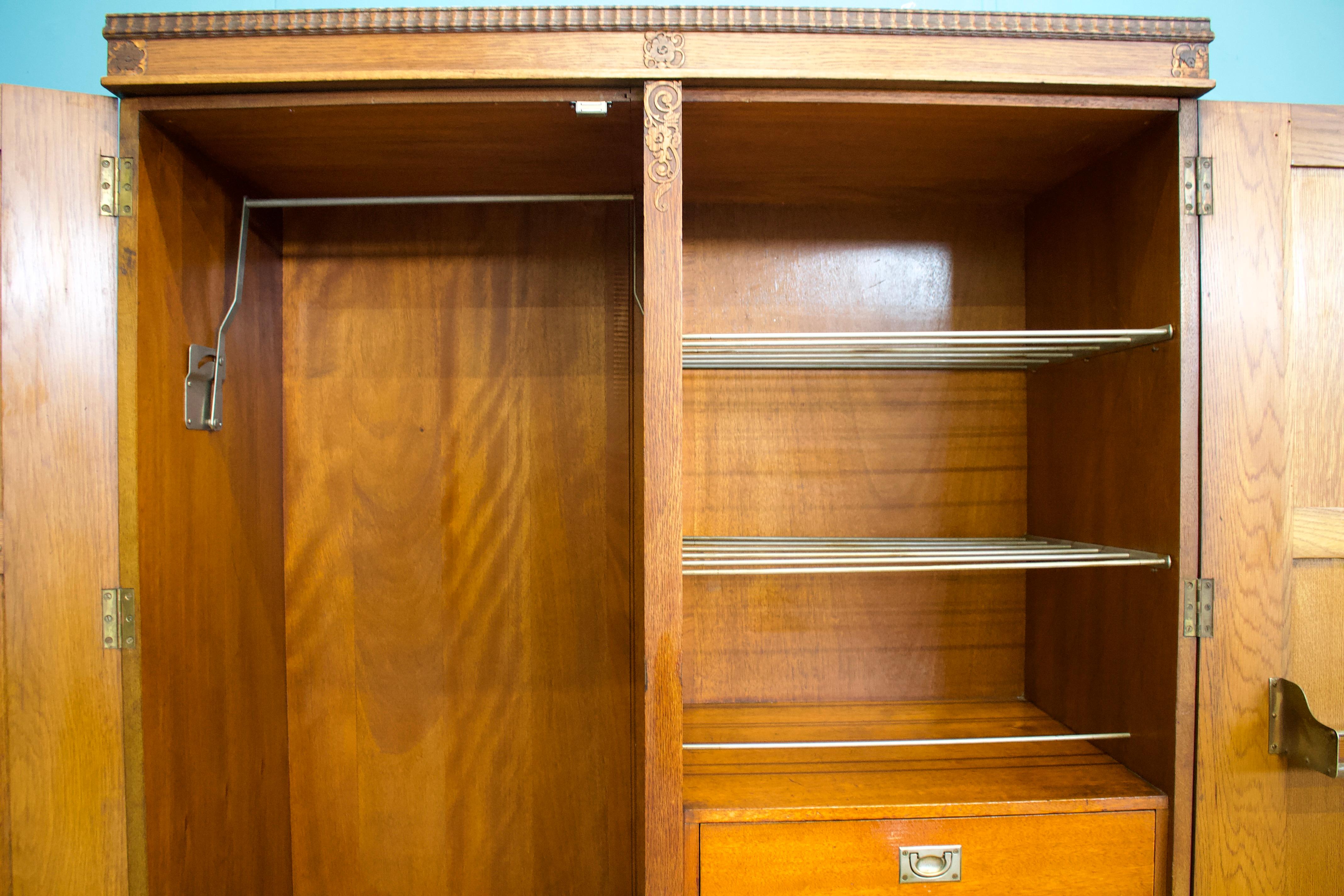 Vintage Burr Walnut Compactum Wardrobe from Harris Lebus, 1930s 1