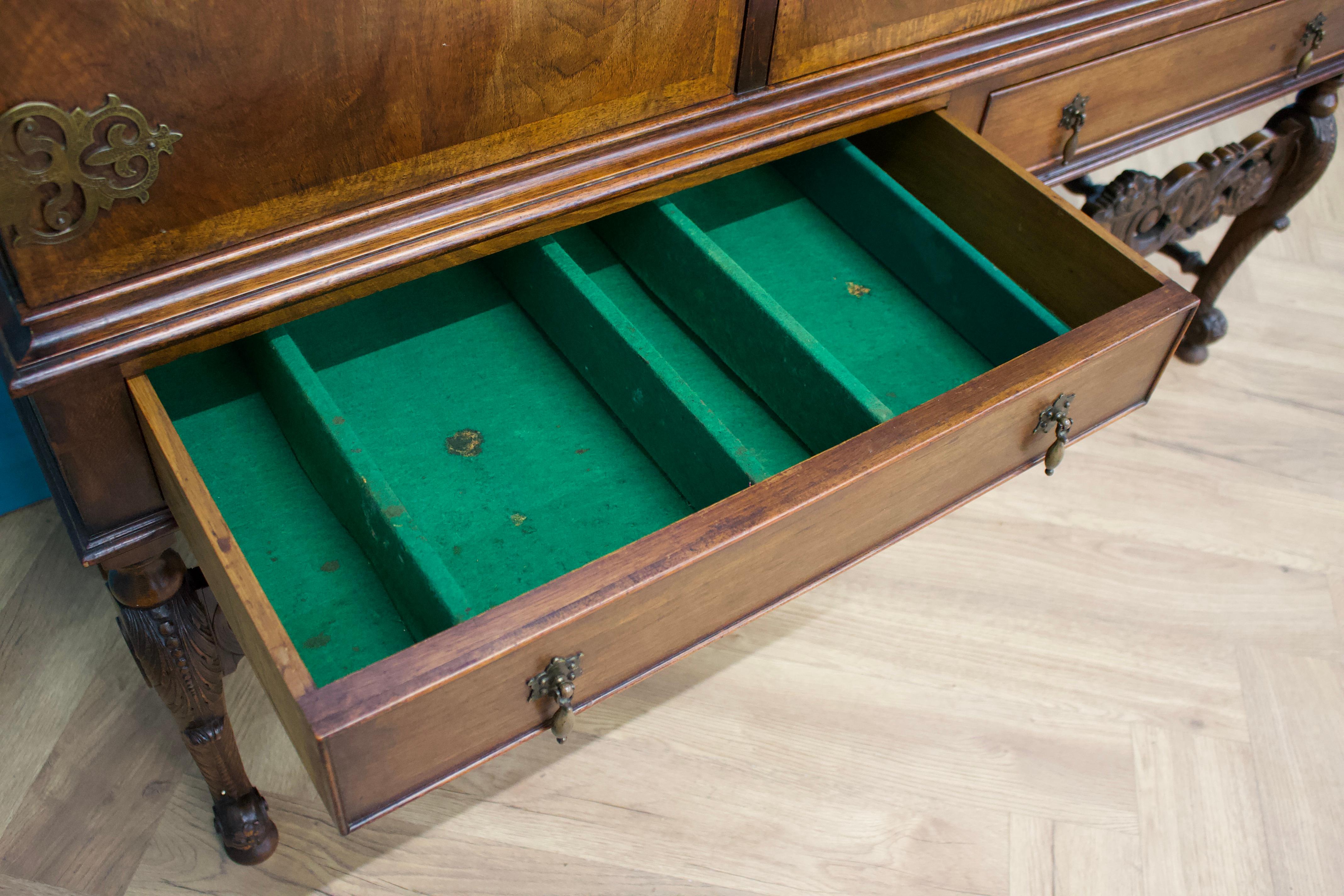 Vintage Burr Walnut Drinks Cabinet, 1920s 3