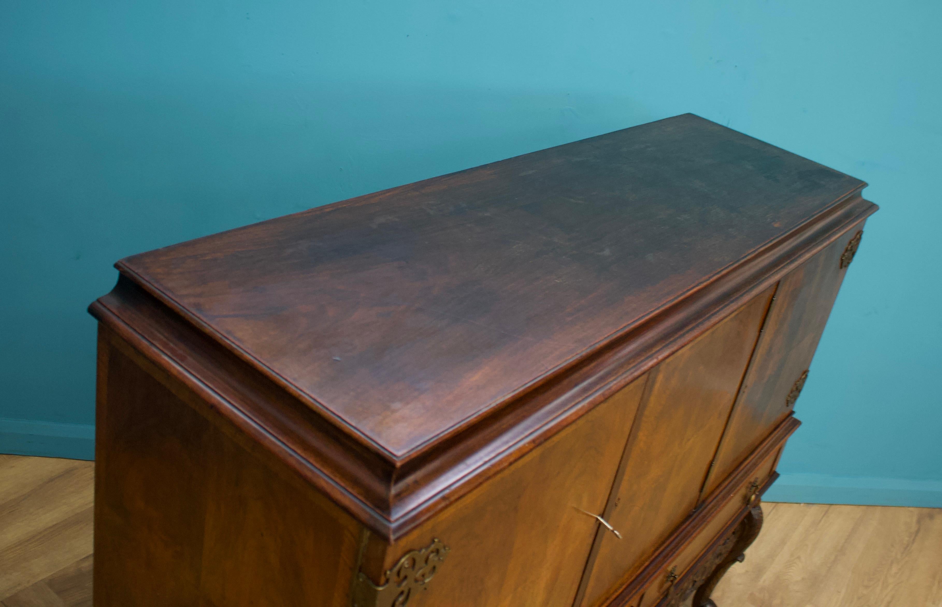 Vintage Burr Walnut Drinks Cabinet, 1920s 5