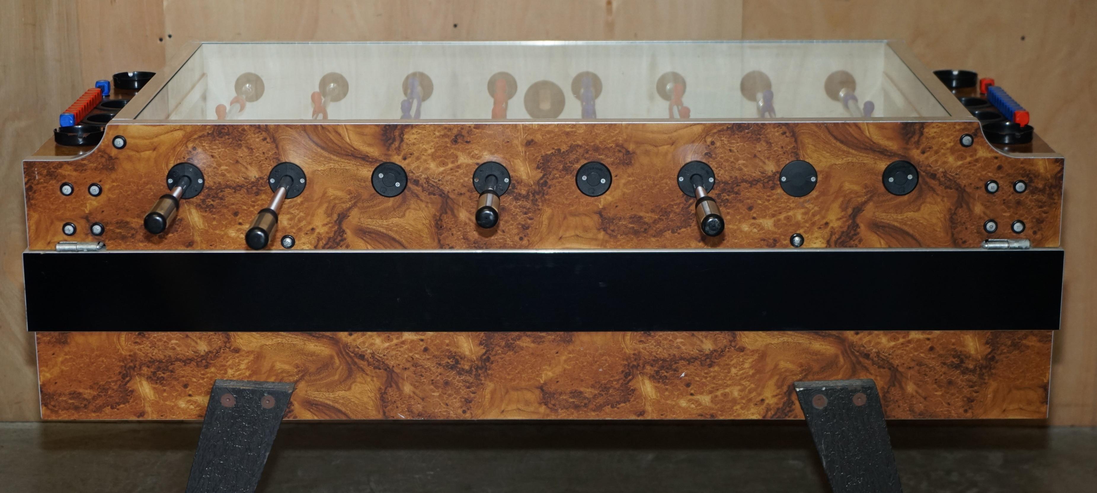 ViNTAGE BURR WALNUT GARLANDO CHAMPION F2 FOOTBALL / FOOSBALL TABLE LOVELY ORDER For Sale 3