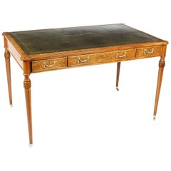 Vintage Burr Walnut Gillows Revival Writing Table Desk, 20th Century