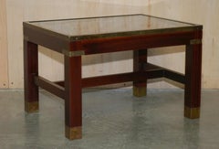 Vintage Burr Walnut & Hardwood Military Campaign Chessboard Chess Coffee Table