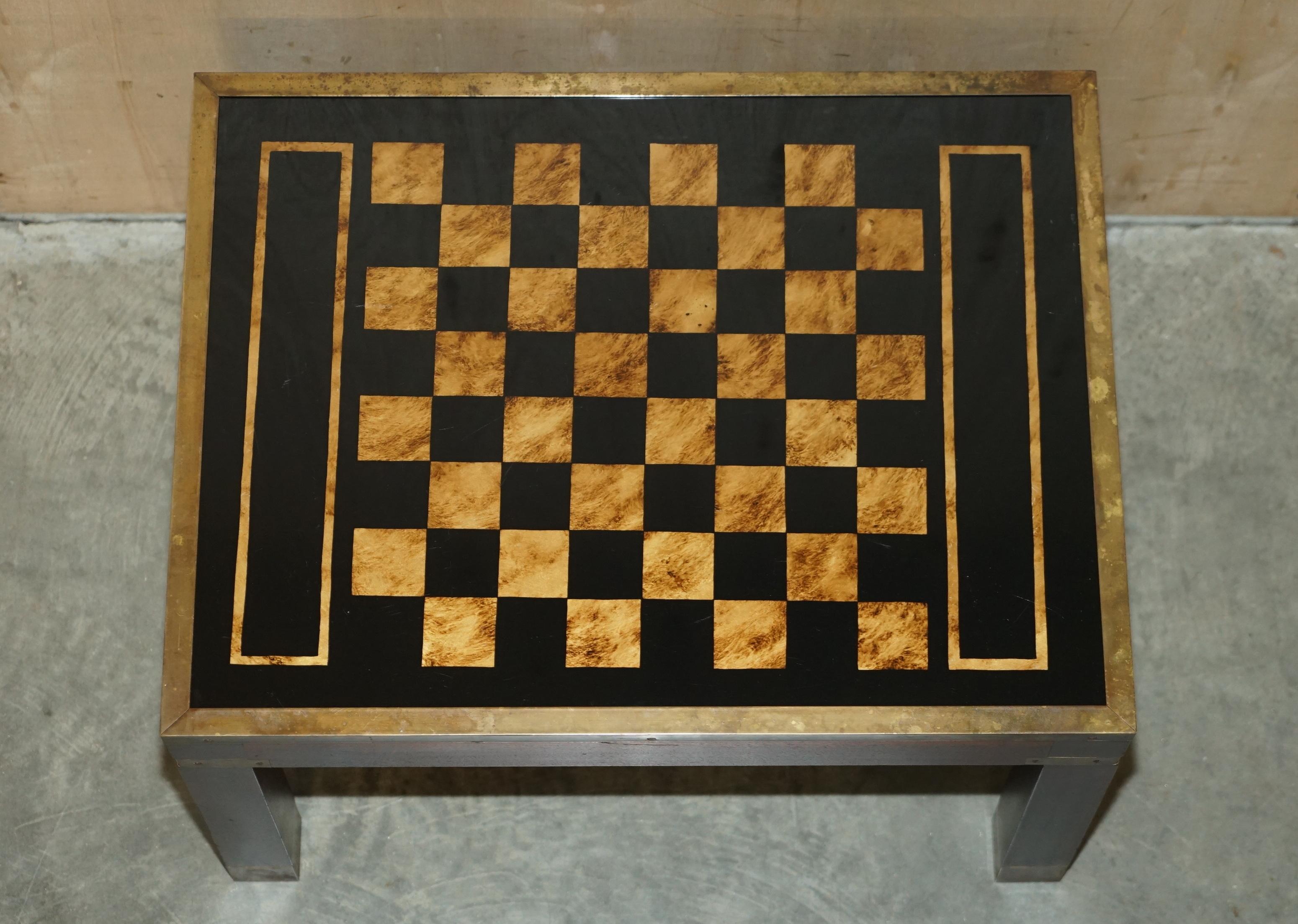 Vintage Burr Walnut & Hardwood Military Campaign Chessboard Chess Coffee Table For Sale 1