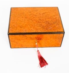 Vintage Humidor en ronce de noyer Harrods Mid 20th Century