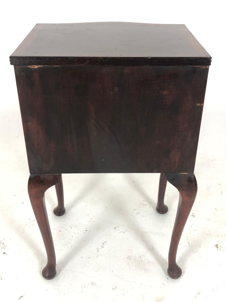 Vintage Burr Walnut Inlaid Nightstand Bedside, Lamp Table, Scotland