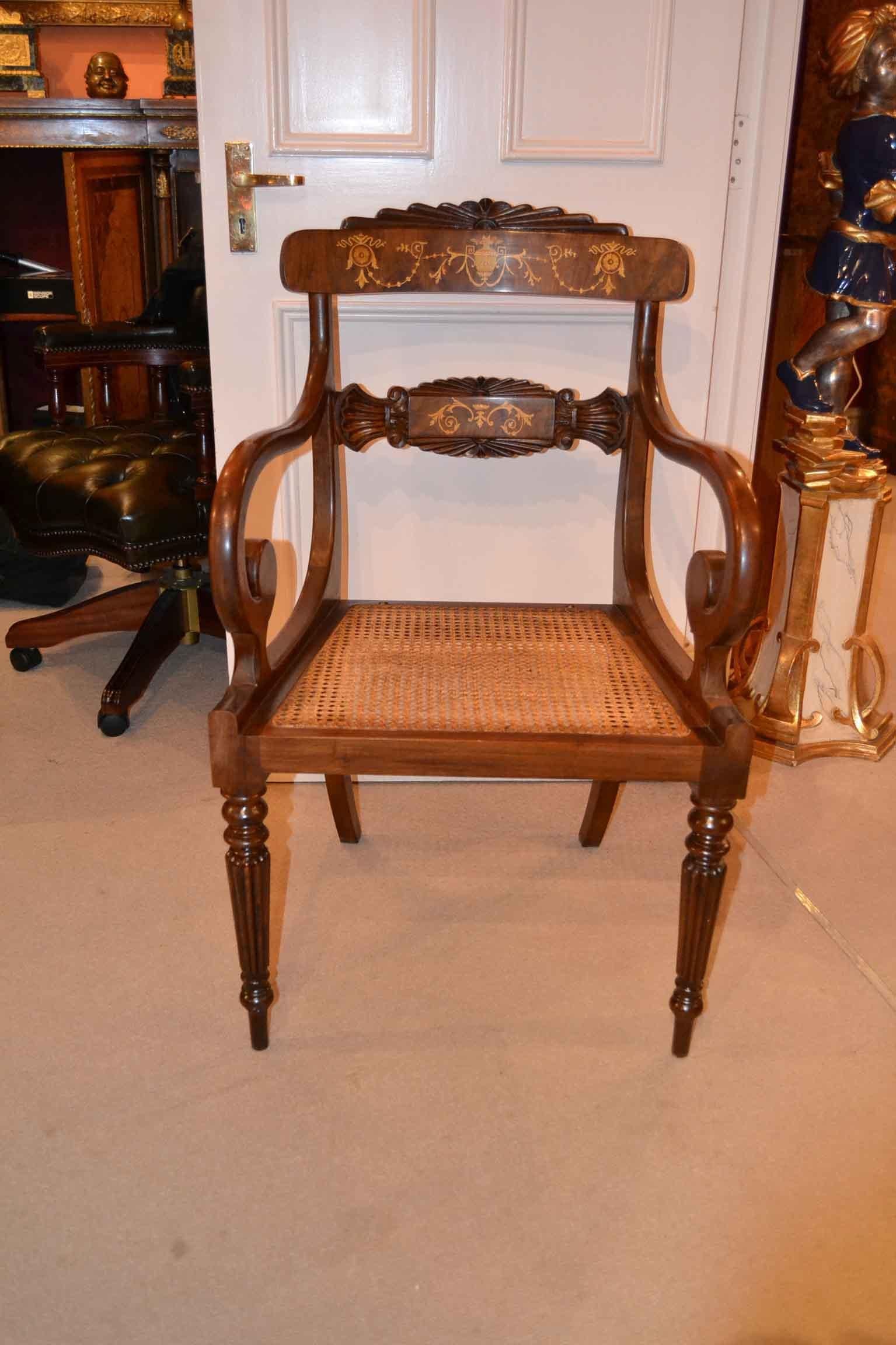 Vintage Burr Walnut Marquetry Dining Table & 18 Chairs 2