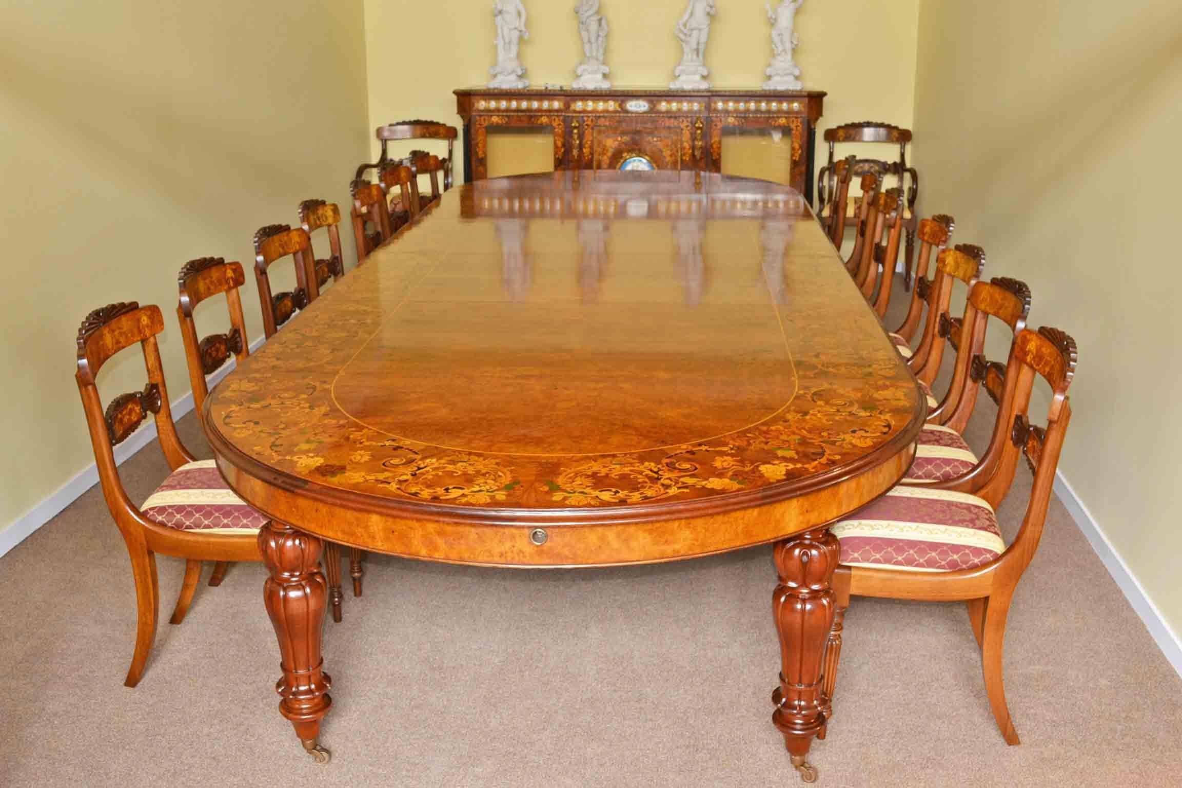 antique walnut dining table and chairs