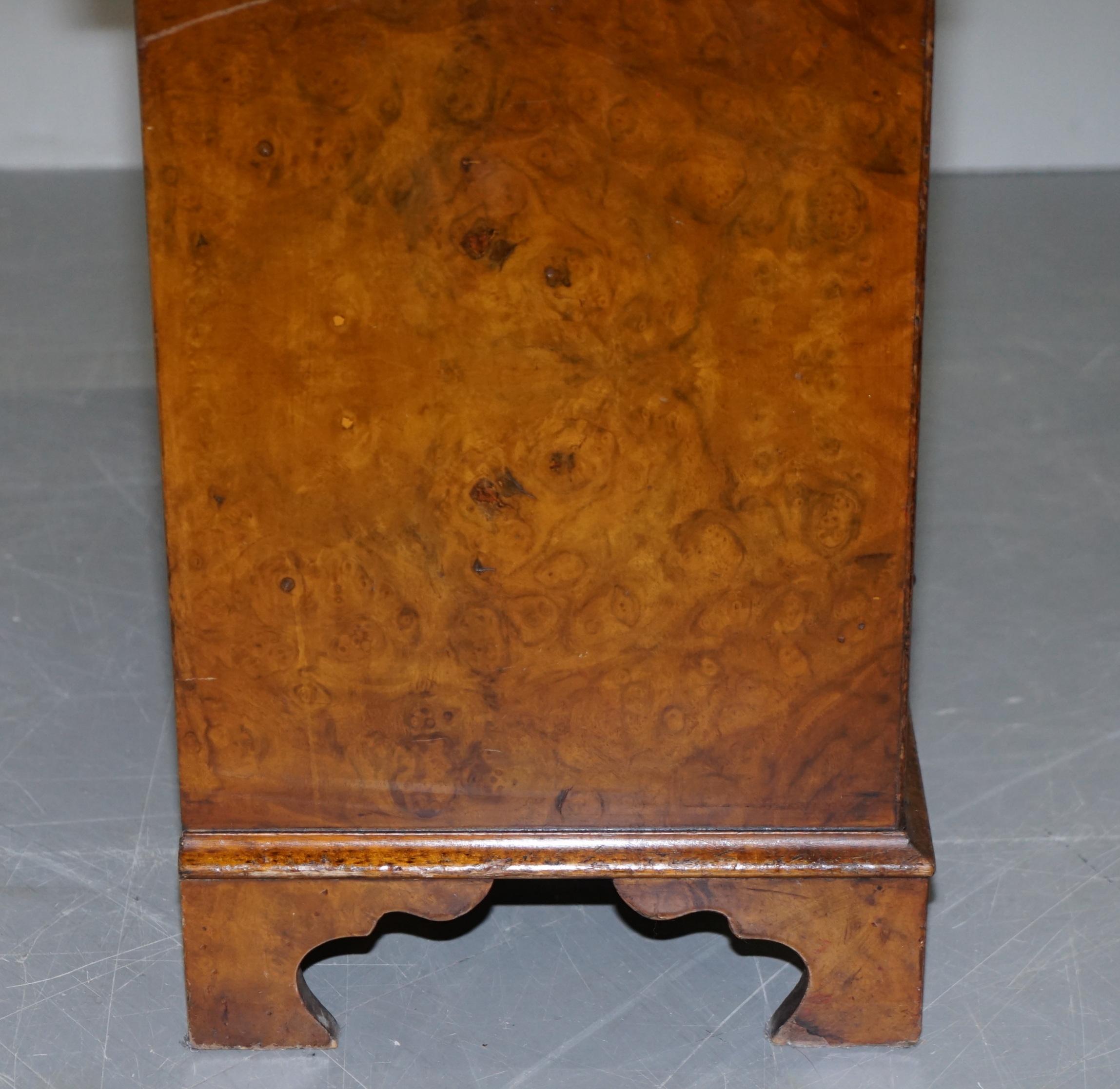 Vintage Burr Walnut Medium Sized Chest of Drawers with Butlers Serving Tray 3