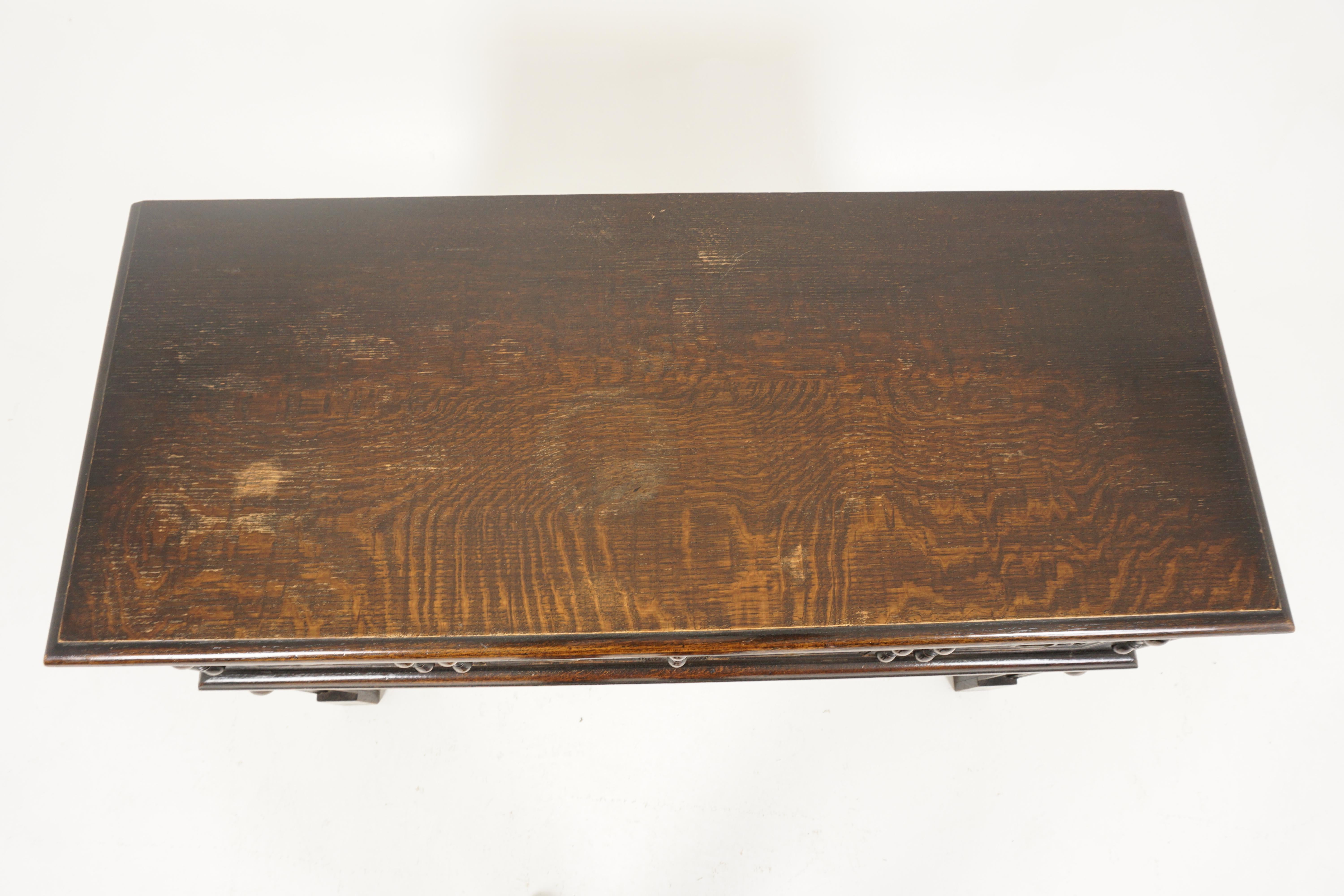Oak Vintage Burr Walnut Serpentine Dresser Nightstand Drop Leaf Scotland 1930, H240 For Sale