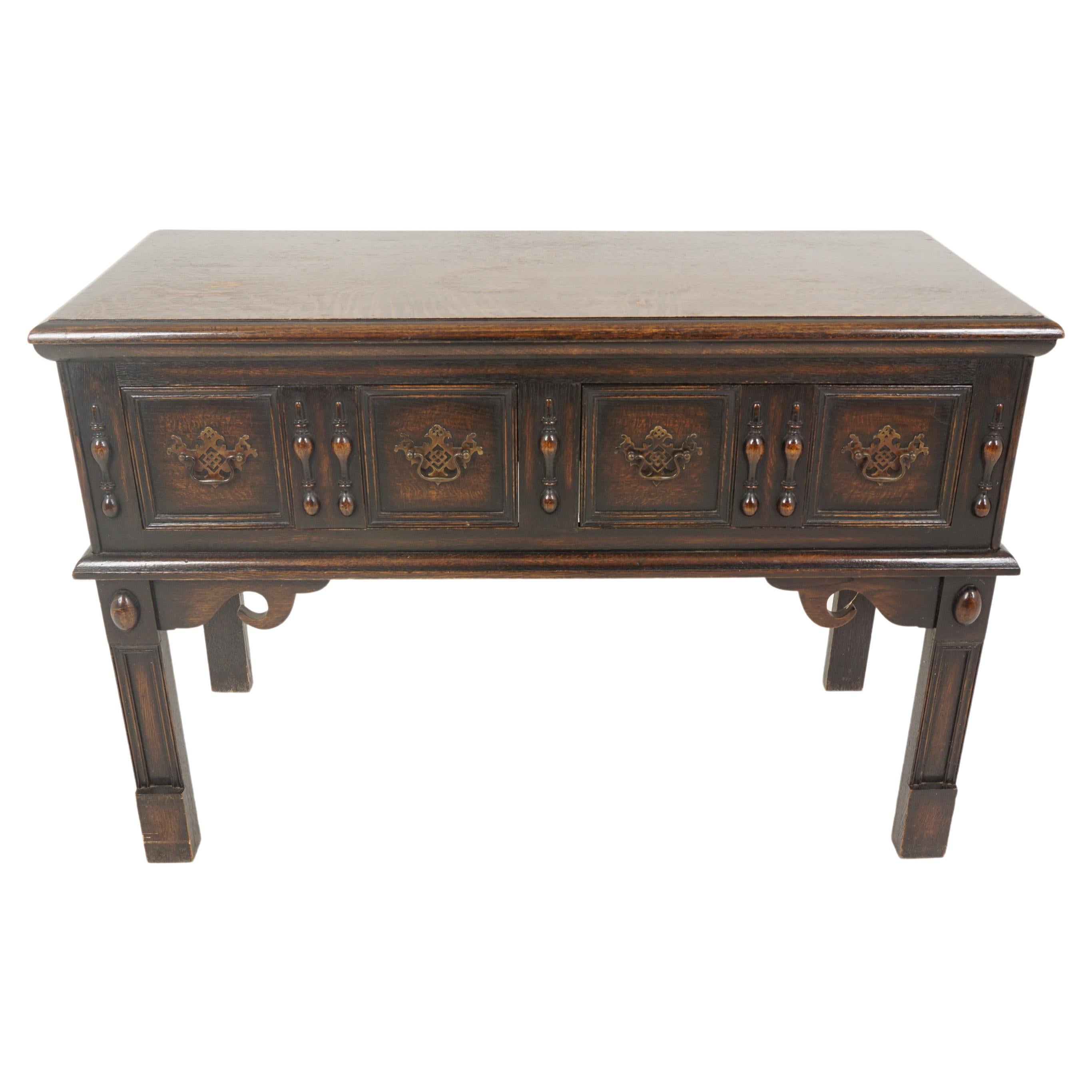 Vintage Burr Walnut Serpentine Dresser Nightstand Drop Leaf Scotland 1930, H240 For Sale