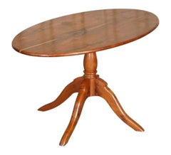 Vintage Burr Yew Wood Occasional Side Plant End Table