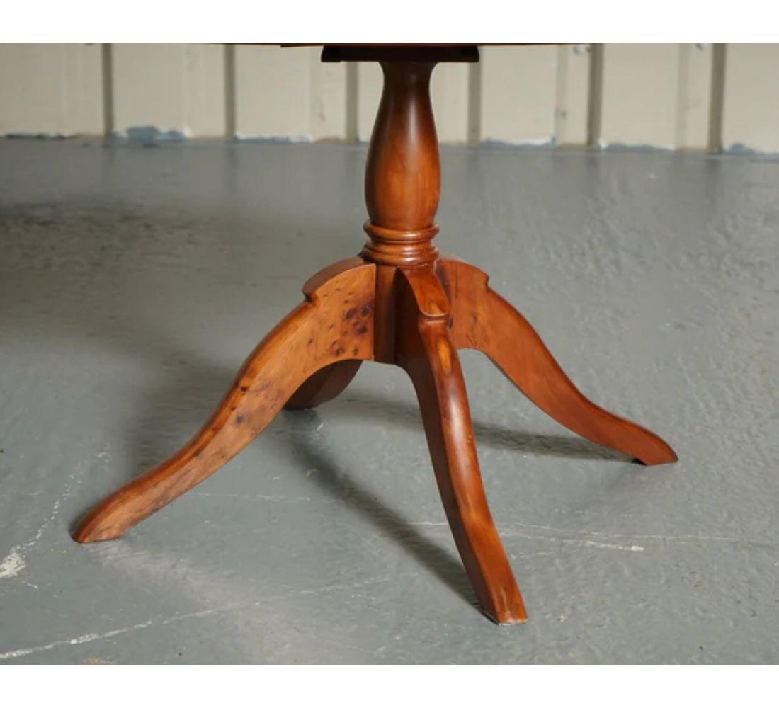 Vintage Burr Yew Wood Occasional Side Plant End Table For Sale 1