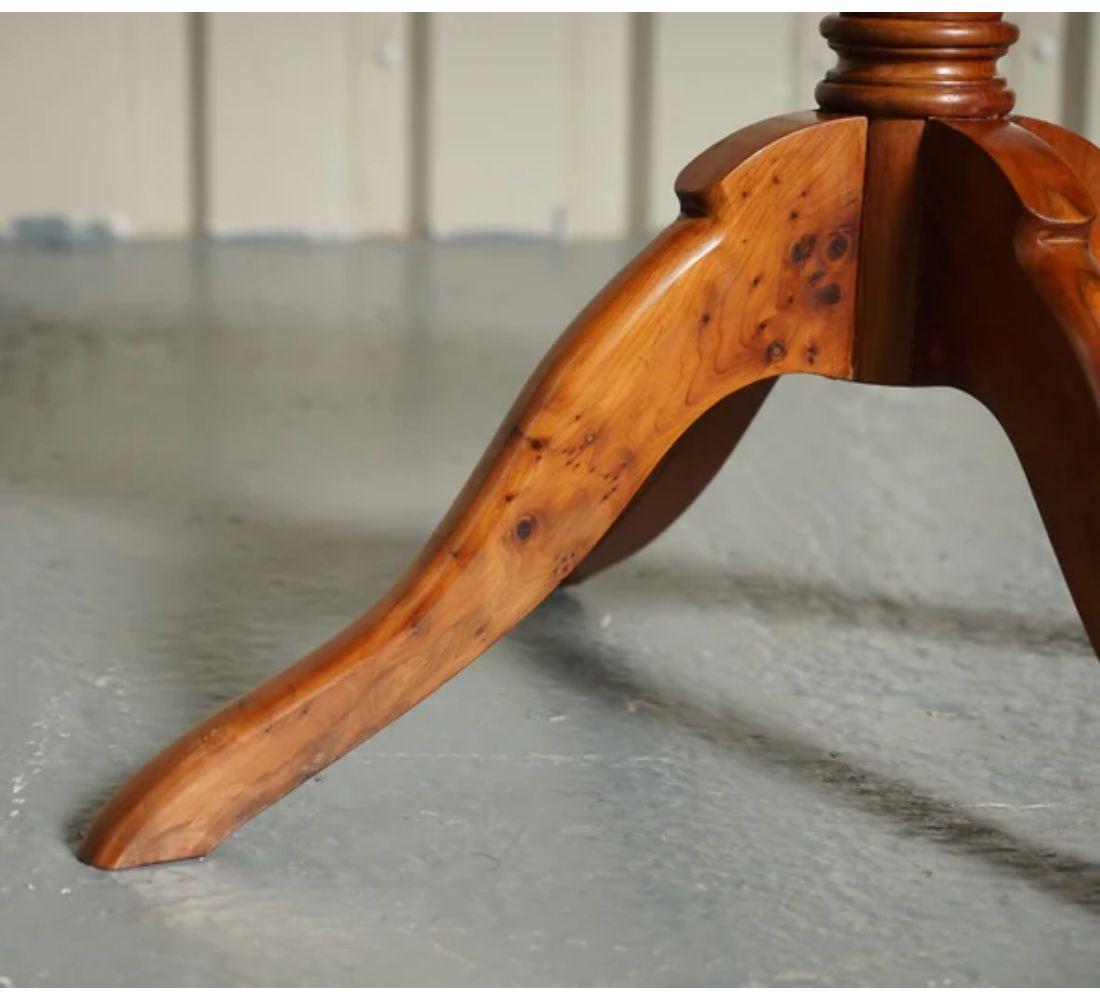 Vintage Burr Yew Wood Occasional Side Plant End Table For Sale 2