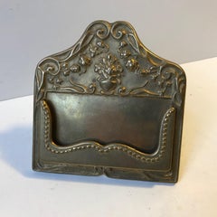 Vintage Business Card Holder, Stand in Brass, 1950s