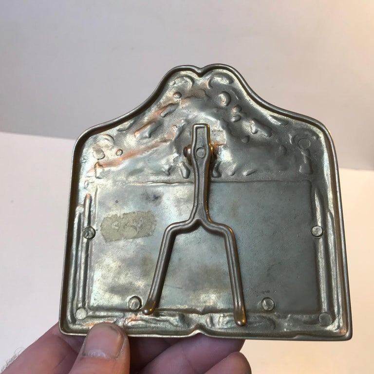 Vintage Business Card Holder, Stand in Brass, 1950s For Sale at 1stDibs