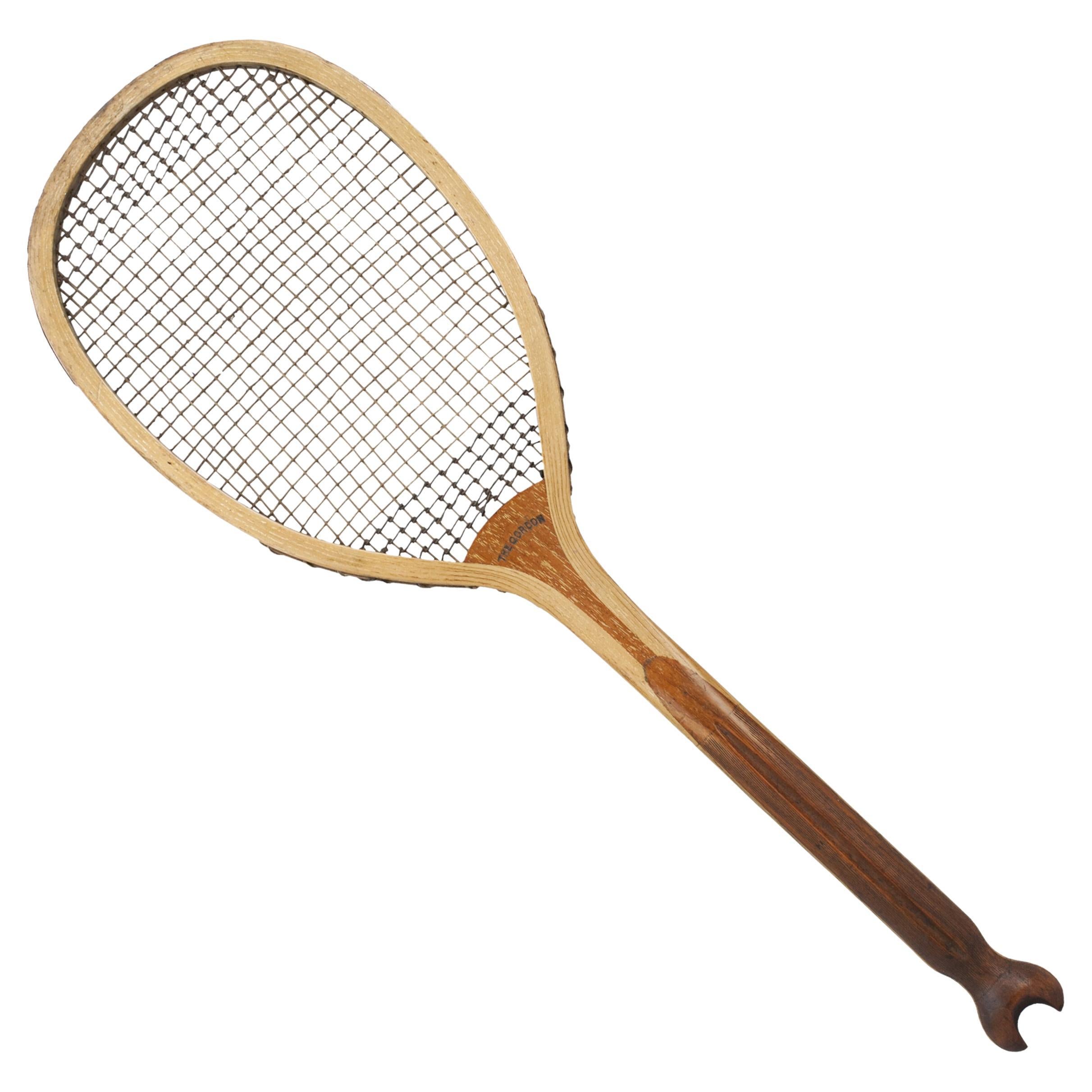 Vintage Bussey Fishtail Tennis Racket, the Gordon For Sale