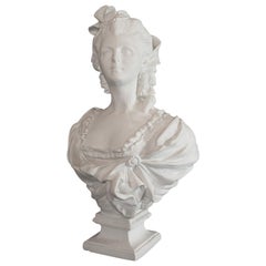 Retro Bust, English, Plaster, Portrait, Statue, Marie Antoinette, 20th Century