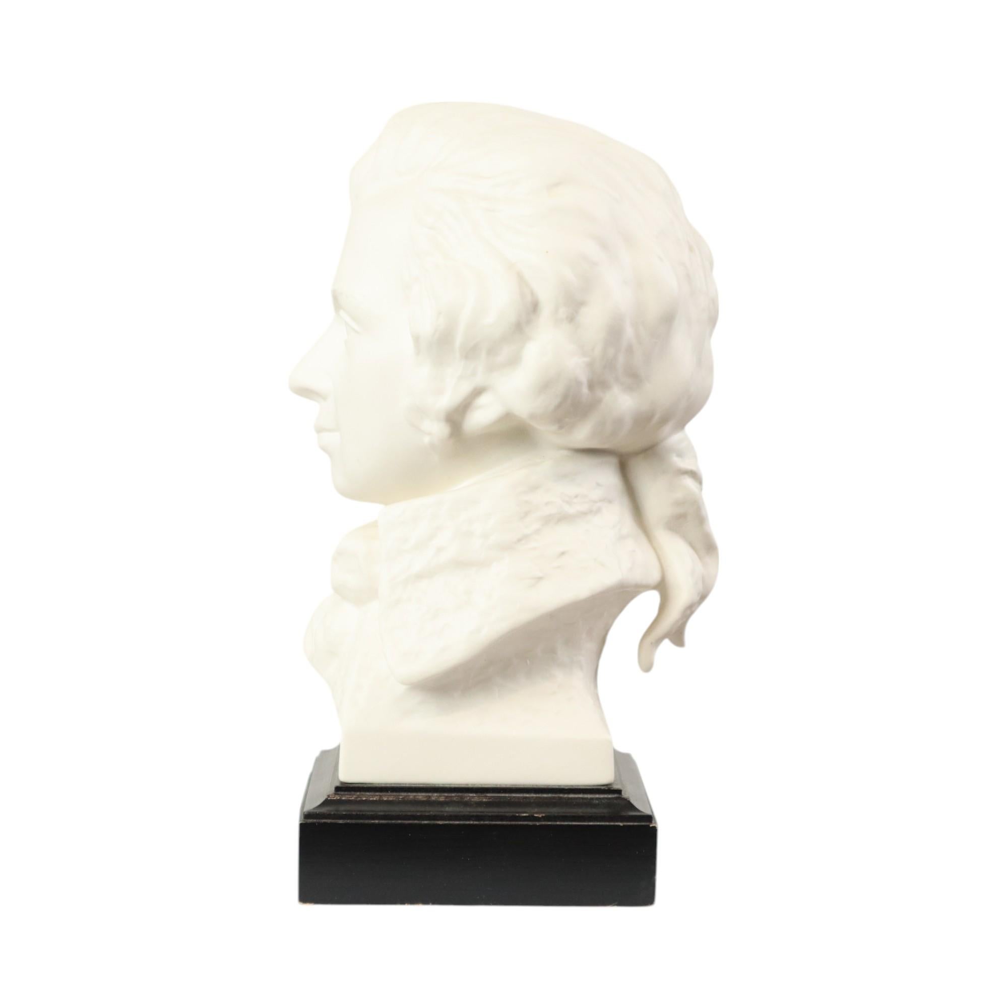 Tedesco Busto Mozart d'epoca in porcellana Goebel Bochmann in vendita